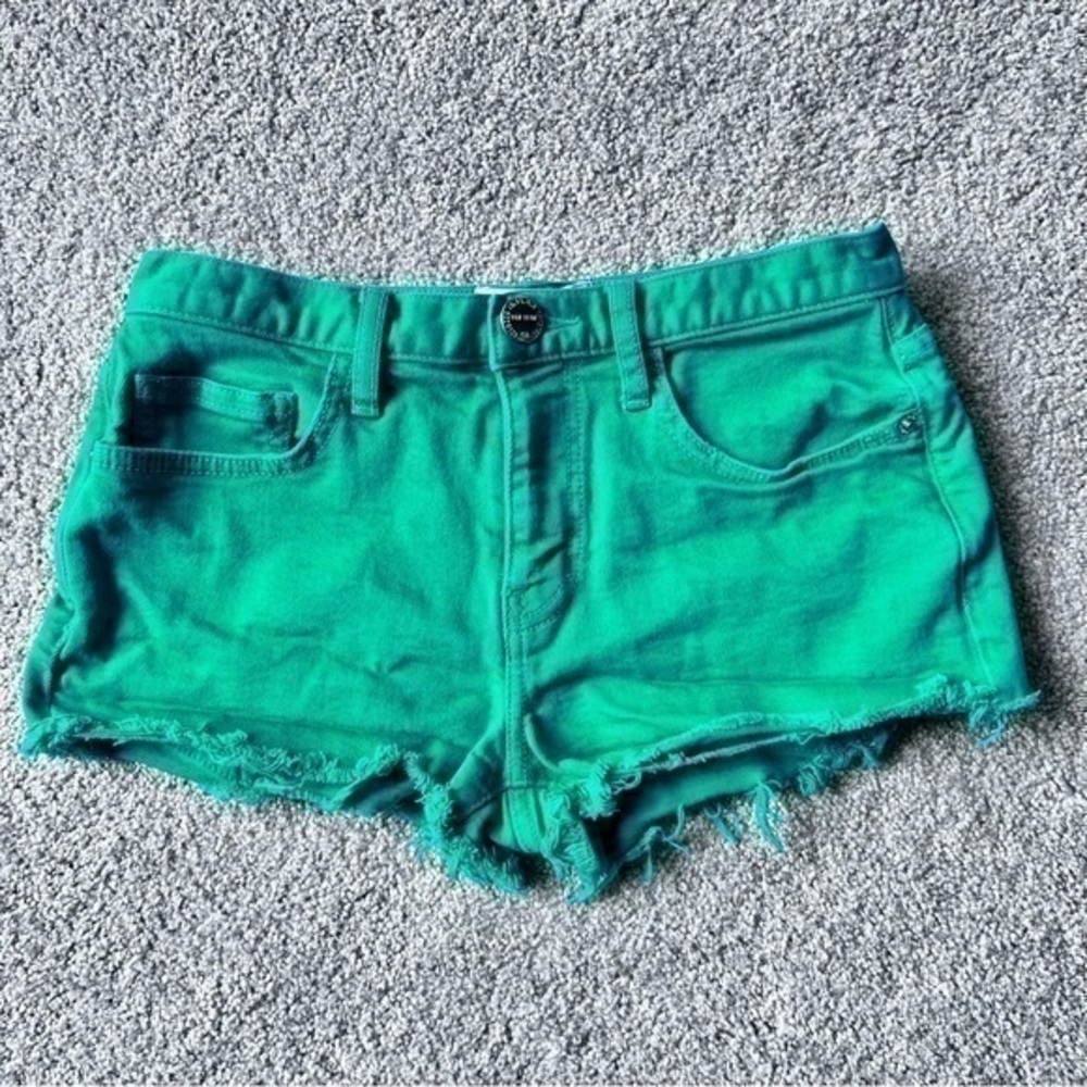Current / Elliott Kelly green cut off denim shorts size 23